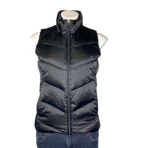 EDDIE BAUER Goose Down Zip Up Quilted Winter Vest Black Size XS